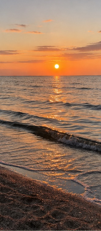 A quiet stretch of coast under an open sky